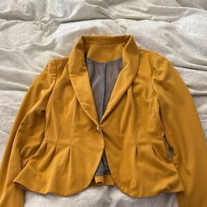 Italian Women's Mustard Yellow Blazer Medium